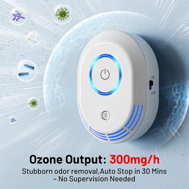 Alt view image 6 of 7 - 2-Pack Plug-In Air Ionizer, 2-in-1 Ozone Odor Eliminator, 60 Million Negative Ions for Dust, Smoke & Pets