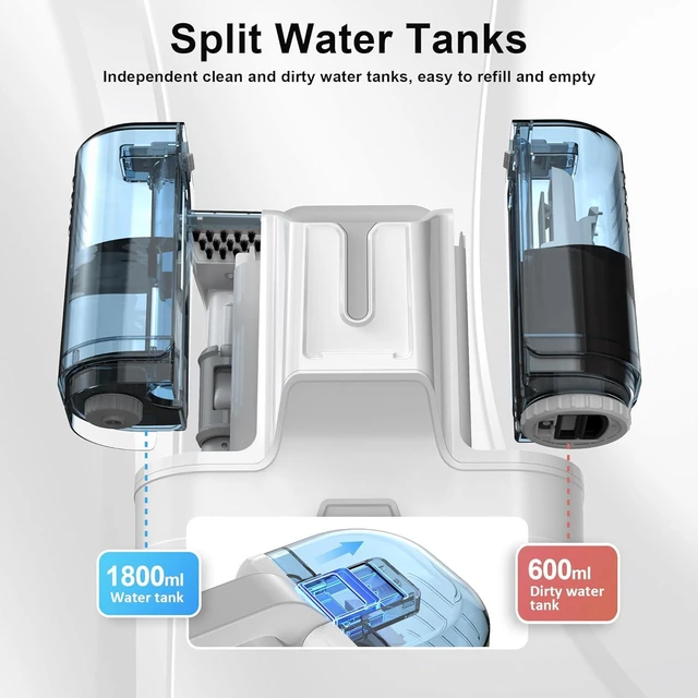 Alt view image 4 of 6 - Carpet Cleaner Machine Upholstery - 450W Shampooer Couch Cleaning Portable Vacuum Rug Sofa Car Seat Fabric Mattress Pet Spot Extractor for Furniture Water Hand Held Scrubber Small Deep Washer