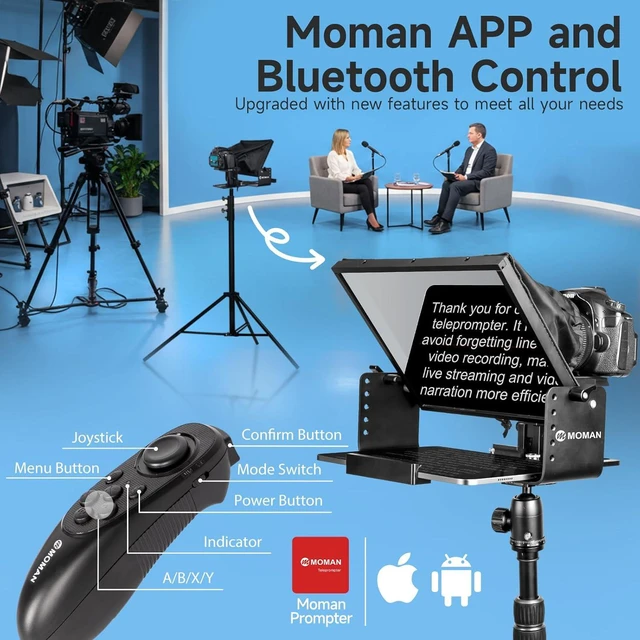 Alt view image 4 of 7 - MT12 Teleprompter 12" with APP Control for iPad Tablet DSLR Camera