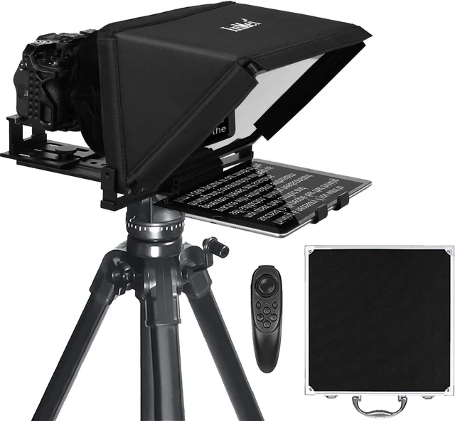 Main image of TX12 Teleprompter with Remote App Control, 13inch Metal TeleprompterCompatible with iPad, DSLR Camera,Collapsible with Carry Case,Easy to Assemble