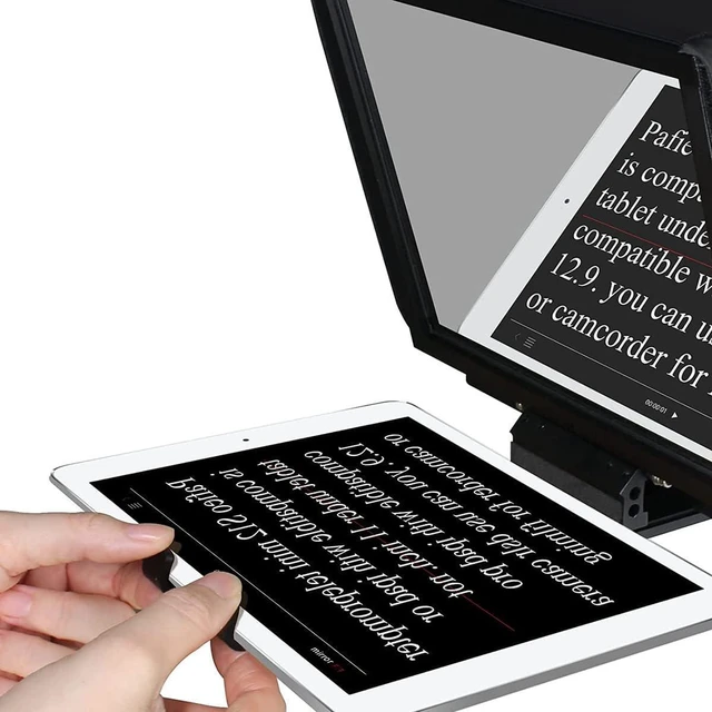 Alt view image 2 of 5 - TX12 Teleprompter with Remote App Control, 13inch Metal TeleprompterCompatible with iPad, DSLR Camera,Collapsible with Carry Case,Easy to Assemble