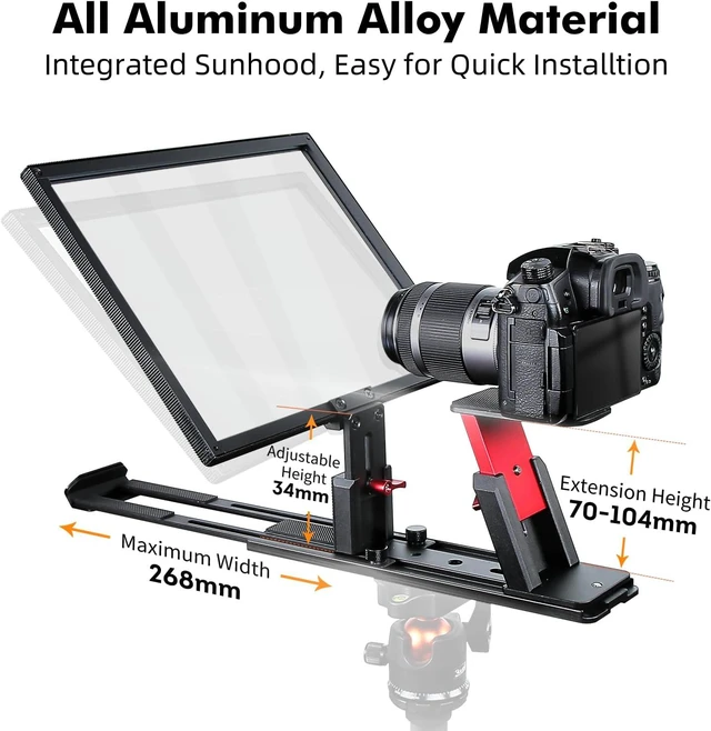 Alt view image 2 of 7 - T12S 12.9" Metal Teleprompter with Beam Splitter Glass