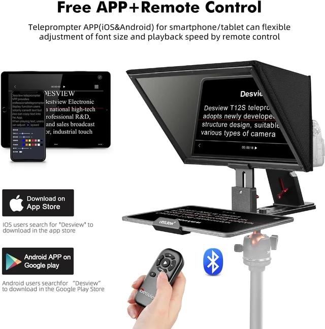 Alt view image 5 of 7 - T12S 12.9" Metal Teleprompter with Beam Splitter Glass