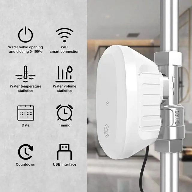 Alt view image 2 of 7 - DN20 Smart Water Valve 3/4 Inch Smart Water Shutoff Valve Management System | WiFi Remote Control Faucet Timer for Hose, Sprinkler Water Timer, Auto Watering for Plants , Home Water Protection Systems