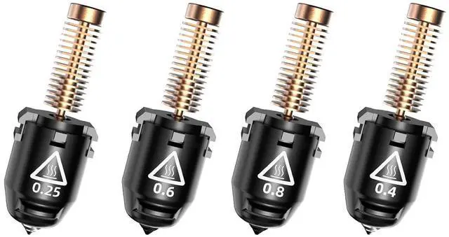 Main image of FLASHFORGE Adventurer 5M Nozzle, All Sizes 4-Pack Nozzle Set, 280 High Flow 32mm³/s Nozzle for Stable High-Speed Printing, Adventurer 5M Pro Hotend, 3S Quick-Detachable Nozzle