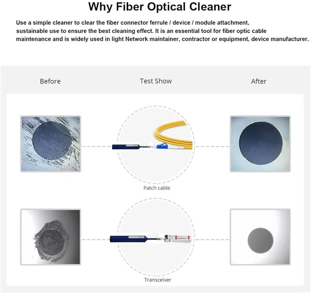 Alt view image 6 of 7 - Fiber Optic Dual Position Pen Click Cleaner, SC/ST/FC, 800+ Cleans, UPC/ Connector Ferrules, 2.50mm, 5 Pack