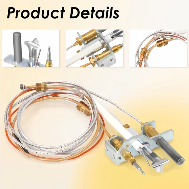 Alt view image 3 of 7 - 4021-733 Propane Gas Pilot Assembly Kit with Thermocouple & Thermopile, Replacement for Heatilator Gas Stoves, Heat N Glo Fireplaces