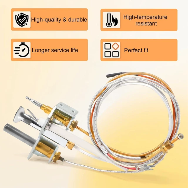 Alt view image 6 of 7 - 4021-733 Propane Gas Pilot Assembly Kit with Thermocouple & Thermopile, Replacement for Heatilator Gas Stoves, Heat N Glo Fireplaces