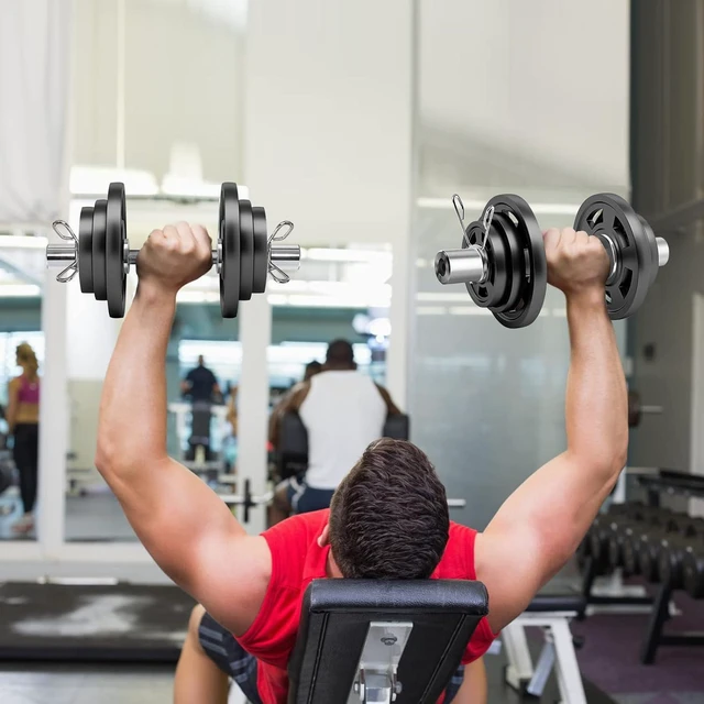 Alt view image 7 of 7 - 16"/20" Olympic Dumbbell Handle, Loadable Dumbbells Bar for 2'' plates