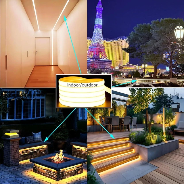 Alt view image 5 of 6 - Silicone Soft LED Strip,LED Landscape Lighting,12V Low Voltage Step Light 3000K Warm White Light,IP68 Waterproof Outdoor Landscape Lighting,Suitable for Courtyard Wall Stairs