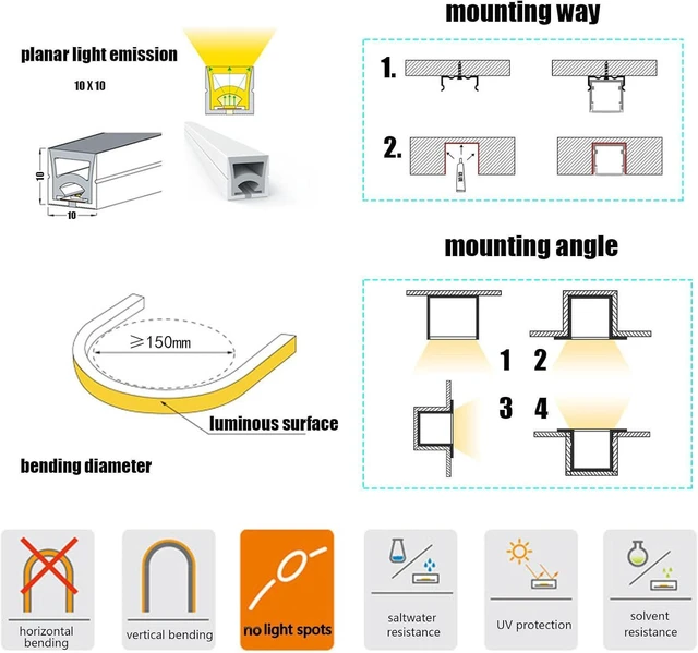 Alt view image 6 of 6 - Silicone Soft LED Strip,LED Landscape Lighting,12V Low Voltage Step Light 3000K Warm White Light,IP68 Waterproof Outdoor Landscape Lighting,Suitable for Courtyard Wall Stairs