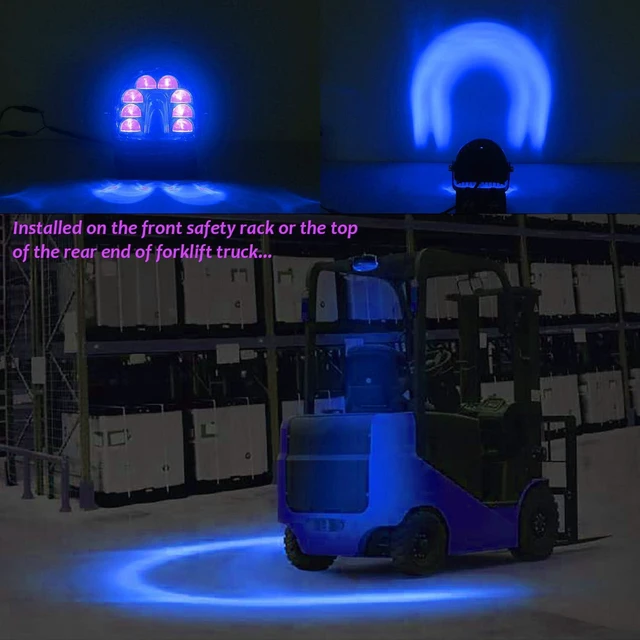 Alt view image 3 of 6 - LED Forklift Safety Light, Blue Arc Warning Zone Light, 2-Pack, 40W