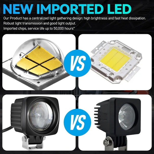Alt view image 2 of 6 - Upgraded Blue LED Forklift Safety Warning Light with Arrow Sign,10W LED,12-100V DC, Durable, Waterproof Pedestrian Warning Spotlight, Adjustable Mount for Enhanced Safety and Visibility