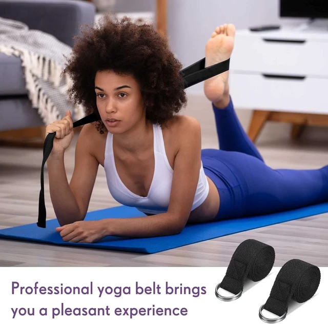 Alt view image 2 of 7 - 50 Pcs Yoga Strap for Stretching Bulk 6ft Exercise Stretch Band with Metal D Ring Adjustable Pilates Non Elastic Yoga Belt for Women Men Physical Fitness Gym Workout Dance (Black)