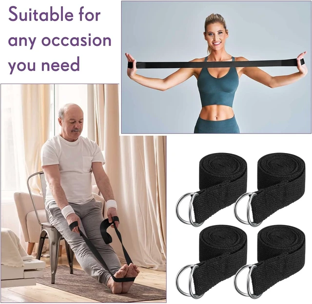Alt view image 4 of 7 - 50 Pcs Yoga Strap for Stretching Bulk 6ft Exercise Stretch Band with Metal D Ring Adjustable Pilates Non Elastic Yoga Belt for Women Men Physical Fitness Gym Workout Dance (Black)