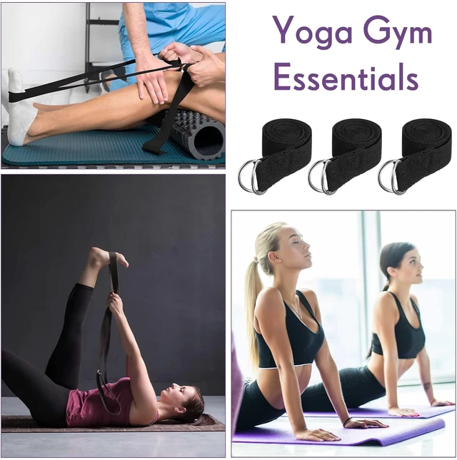 Alt view image 5 of 7 - 50 Pcs Yoga Strap for Stretching Bulk 6ft Exercise Stretch Band with Metal D Ring Adjustable Pilates Non Elastic Yoga Belt for Women Men Physical Fitness Gym Workout Dance (Black)