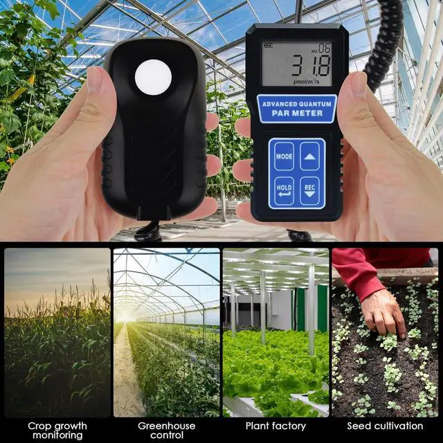 Alt view image 2 of 7 - PAR Meter Quantum Par Meter for Led Grow Lights PPFD Tester with Data Logging and Calibration 400-700nm Light Range PPFD Meter for LED Grow Light to Measure Light Intensity in Grow Room Greenhouse
