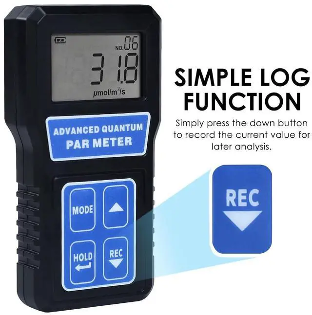 Alt view image 4 of 7 - PAR Meter Quantum Par Meter for Led Grow Lights PPFD Tester with Data Logging and Calibration 400-700nm Light Range PPFD Meter for LED Grow Light to Measure Light Intensity in Grow Room Greenhouse