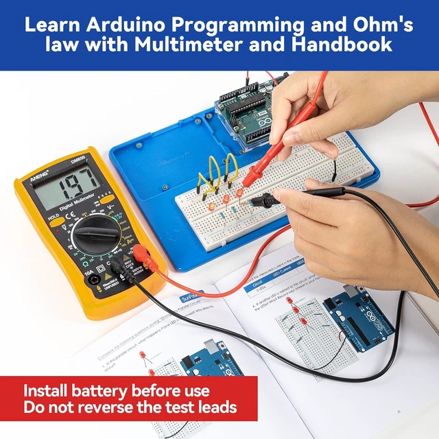 Alt view image 5 of 7 - Inventor Lab Starter Kit with Original Uno R3 REV3 Multimeter, 34 Projects, 40+ Video Courses, RAB Breadboard Holder, RoHS Compliant, for Beginners & Engineers