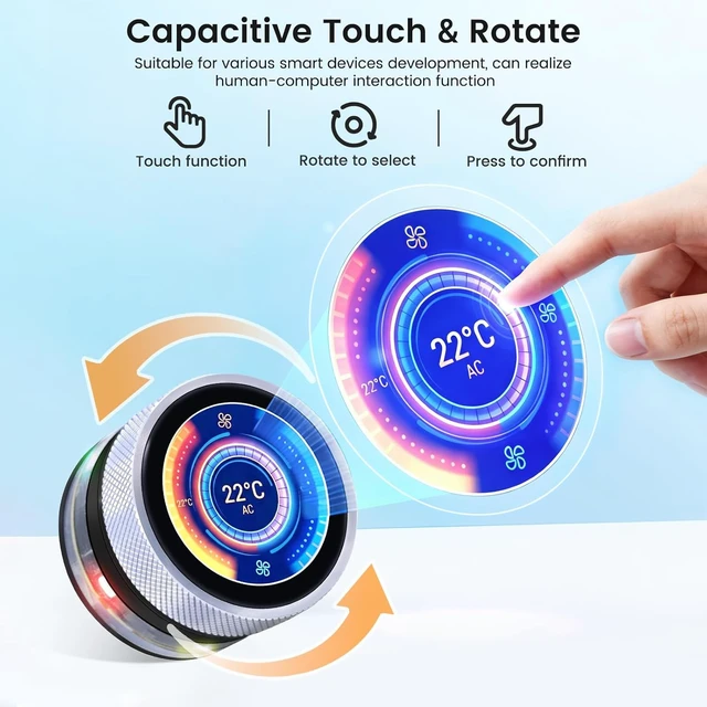Alt view image 3 of 7 - 1.28" ESP32 Rotary Display, 240x240 HMI IPS Round Knob Touch