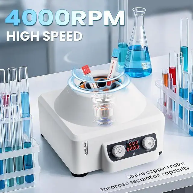 Alt view image 2 of 7 - Centrifuge Machine, 4000RPM Lab Benchtop PRP Centrifuges, 15ML*6 Electric Desktop Centrifuge with Digital Control 110V