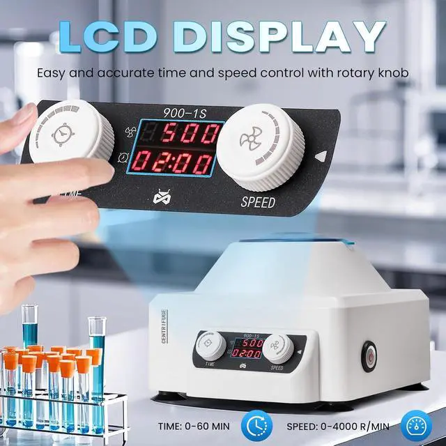 Alt view image 3 of 7 - Centrifuge Machine, 4000RPM Lab Benchtop PRP Centrifuges, 15ML*6 Electric Desktop Centrifuge with Digital Control 110V