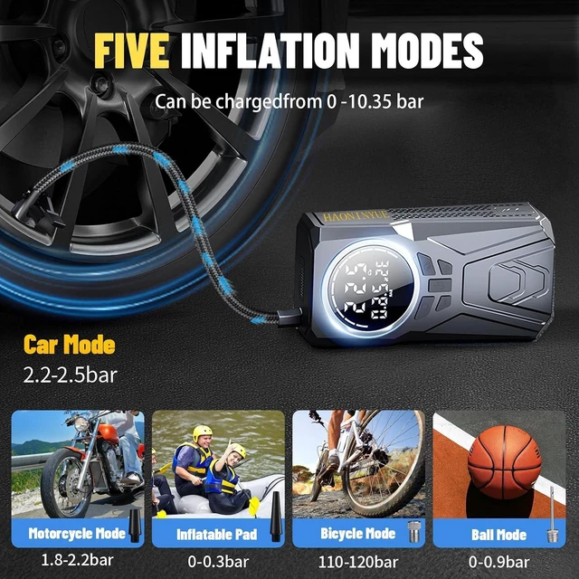 Alt view image 5 of 7 - Car Jump Starter with Air Compressor,3000A Car Emergency Starting Power Supply,150PSI Tire Inflator Portable Compressor,Battery Jump Starter,Portable Tire Inflator for Cars,Pickup Trucks,Bicycles