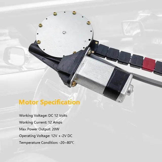 Alt view image 4 of 7 - Universal Electric Power Window Lift Roll Up Regulator Conversion Kit w/Switches, Wiring & Mounting Hardware