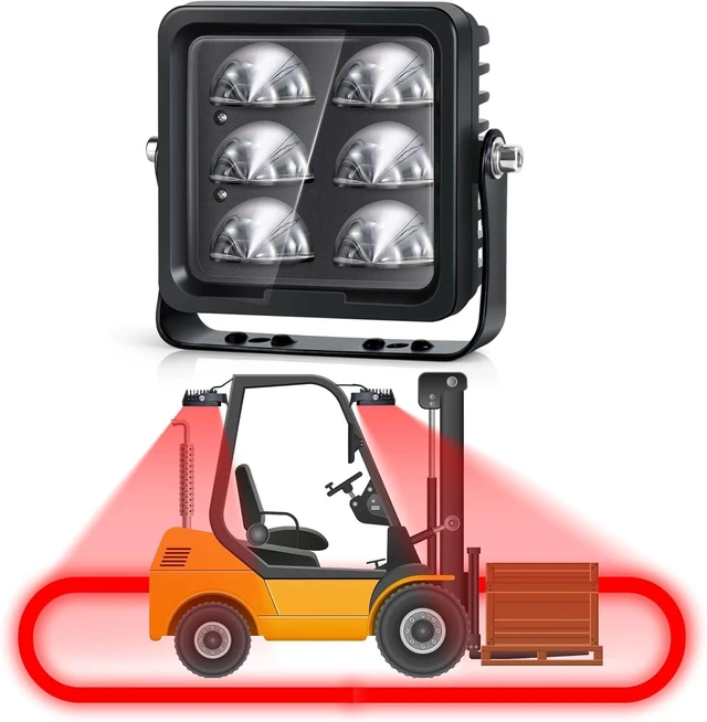 Main image of Forklift Safety Light with Red Arc Warning Zone, 30W DC 10-110V