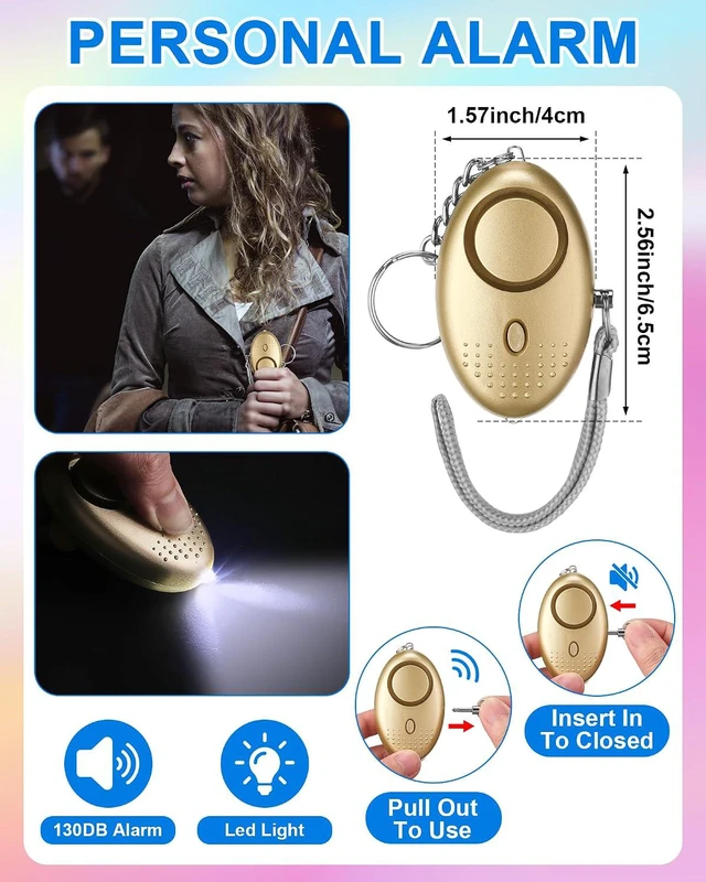 Alt view image 2 of 7 - 60 Pcs Safety Keychain Set for Women Safe Sound Personal Alarms Emergency Whistles Lipstick Holder Keychains Pom Poms Keychains Metal Lobster Claw Clasps with Key Rings Hiking Outdoors Gifts