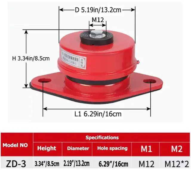 Alt view image 2 of 6 - Heavy Duty Spring Floor Mount Vibration Isolator for Heavy Machinery | Set Includes Mounting Bolts, Supports 176261 Lbs Load, Effectively Reduces Vibration for Air Compressors Fans Pumps