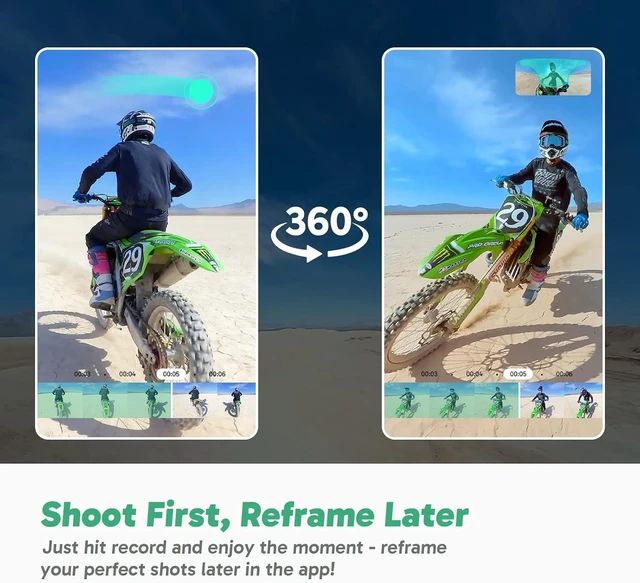 Alt view image 7 of 7 - 360 Action Camera Motorcycle Combo 5.7K 360 Video & 360-SuperSmooth
