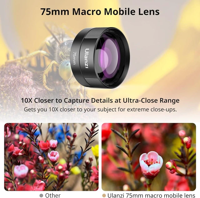 Alt view image 2 of 7 - CL-003 Phone Macro Lens, HD 75mm Phone Camera Lens for 17mm Thread