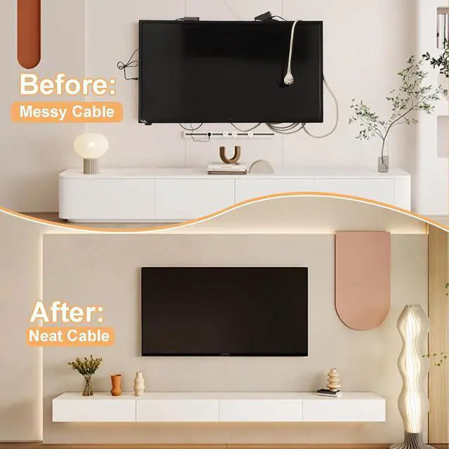 Alt view image 6 of 7 - TV Cord Hider for Wall Mounted TV, in-Wall Cable Management System with Recessed Power Outlet, Power & Low Voltage Cable Concealer Kit for Clean and Organized Home Theater Setup(AC+ USB)