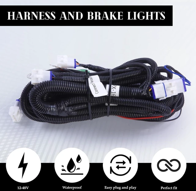 Alt view image 7 of 7 - EZGO RXV 2016+ LED Basic Light Kit 48V, 2 LED headlight, 2 LED taillight, 1 Basic wiring harness, instruction & hardware included