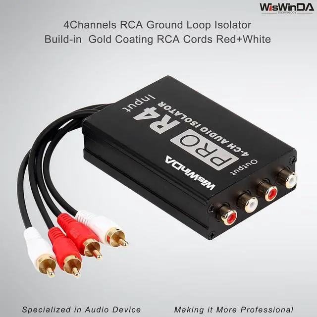 Alt view image 2 of 7 - Pro 4Channels RCA Noise Filter Hum Eliminator Ground Loop Isolator (No Affect Bass) Quality Isolator for HiFi Stereo Home Theater Car Audio Player (Pro X4 4Channels RCA Ground Loop Isolator)