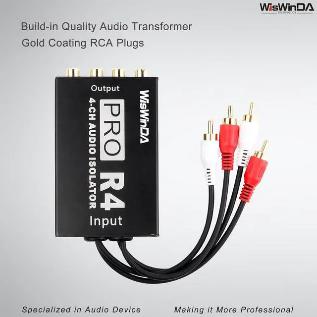 Alt view image 3 of 7 - Pro 4Channels RCA Noise Filter Hum Eliminator Ground Loop Isolator (No Affect Bass) Quality Isolator for HiFi Stereo Home Theater Car Audio Player (Pro X4 4Channels RCA Ground Loop Isolator)