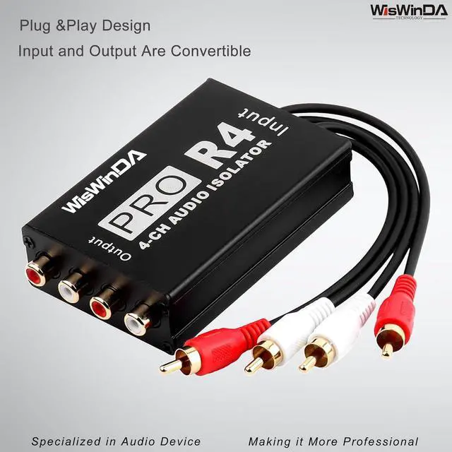 Alt view image 4 of 7 - Pro 4Channels RCA Noise Filter Hum Eliminator Ground Loop Isolator (No Affect Bass) Quality Isolator for HiFi Stereo Home Theater Car Audio Player (Pro X4 4Channels RCA Ground Loop Isolator)