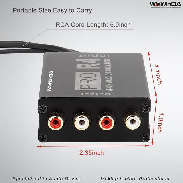 Alt view image 5 of 7 - Pro 4Channels RCA Noise Filter Hum Eliminator Ground Loop Isolator (No Affect Bass) Quality Isolator for HiFi Stereo Home Theater Car Audio Player (Pro X4 4Channels RCA Ground Loop Isolator)