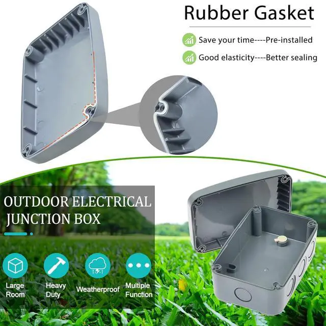 Alt view image 3 of 6 - Outdoor Junction Box, IP66 3 Set Weatherproof Electrical Boxes with 20mm Cable Gland Kit, PVC/ABS Plastic Enclosure Box Universal Watertight 4.9 x 3.3 x 2.3 inch (125x86x62mm)