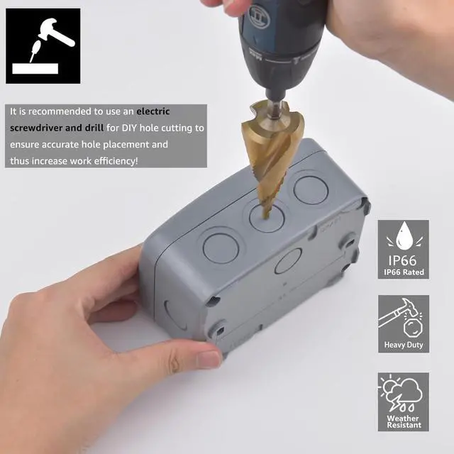 Alt view image 6 of 6 - Outdoor Junction Box, IP66 3 Set Weatherproof Electrical Boxes with 20mm Cable Gland Kit, PVC/ABS Plastic Enclosure Box Universal Watertight 4.9 x 3.3 x 2.3 inch (125x86x62mm)