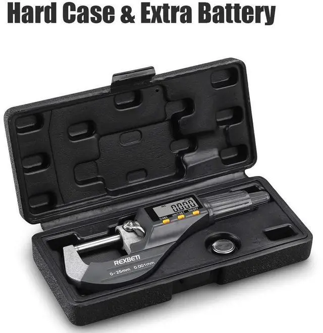 Alt view image 6 of 6 - Outside Micrometer, Ultra-Precision Carbide Tipped Measuring Tool