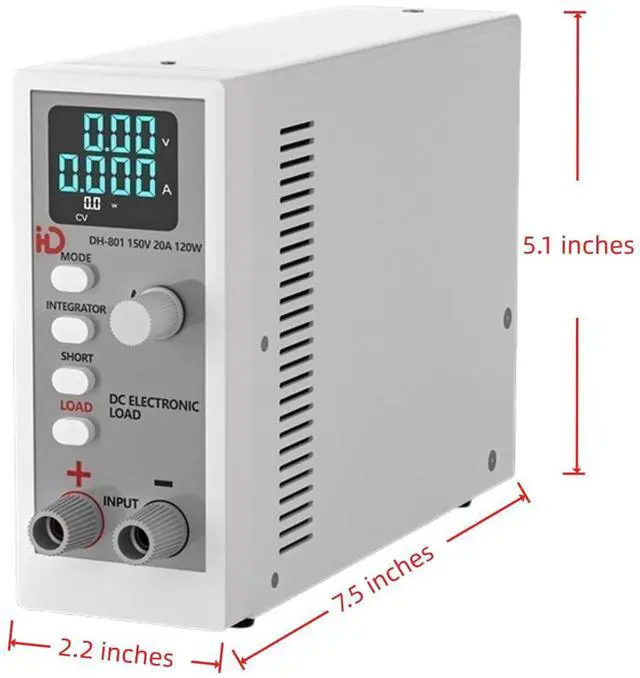 Alt view image 3 of 6 - Programmable DC Electronic Load 120W, 0~150V, 0~20A, 0.1~999.9 ohm,Support CC(Constant Current), CV(Constant Voltage), CR (Constant Resistance), CP(Constant Power) Mode