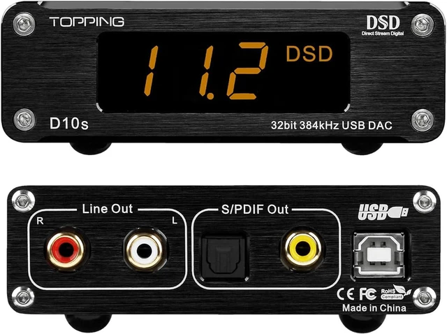 Main image of Topping D10s HiFi USB DAC - ES9038Q2M DAC XMOS XU208 PCM384kHz DSD256 Hi-Res Audio Desktop Decoder for PC Black