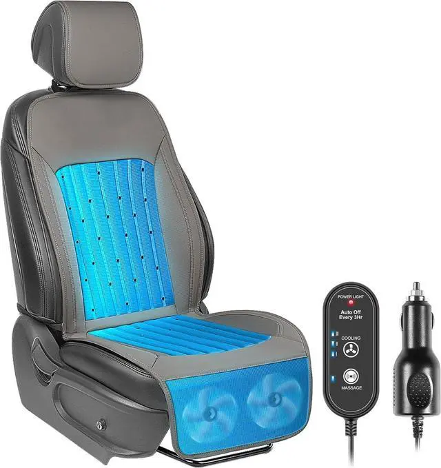 Main image of 2026 Upgraded Cooling Car Seat Cover Front Seat, 12V-24V Ventilated Cooling Car Seat Cushion, Cooled Seat Cover for Car SUV Truck Universal Fit, Stone Grey