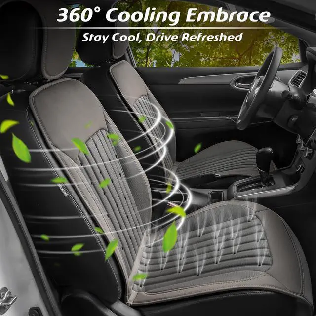 Alt view image 5 of 6 - 2026 Upgraded Cooling Car Seat Cover Front Seat, 12V-24V Ventilated Cooling Car Seat Cushion, Cooled Seat Cover for Car SUV Truck Universal Fit, Stone Grey