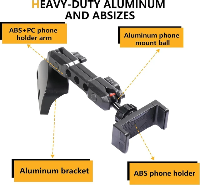 Alt view image 6 of 7 - Dash Phone Mount Holder Driver Side Compatible with 2021 2022 2023 2024 2025 2026 Ford Bronco 2/4 Door Interior Accessories Dashboard Cell Phone Stand 360° Adjustable Aluminum Alloy