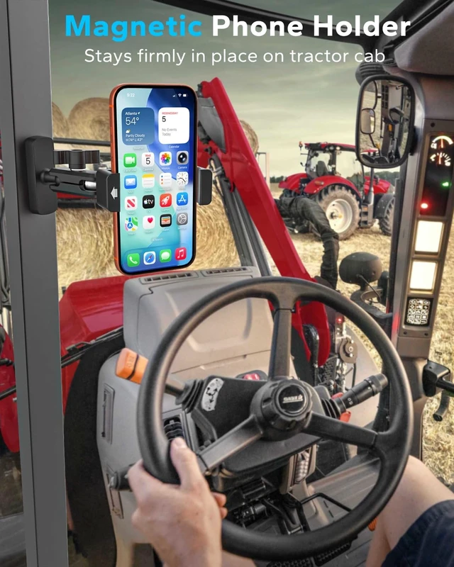 Alt view image 2 of 7 - Upgraded Magnetic Phone Holder for Tractor & Forklift, All-Metal Mount