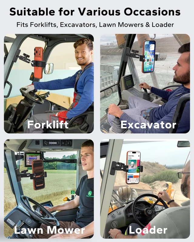 Alt view image 6 of 7 - Upgraded Magnetic Phone Holder for Tractor & Forklift, All-Metal Mount