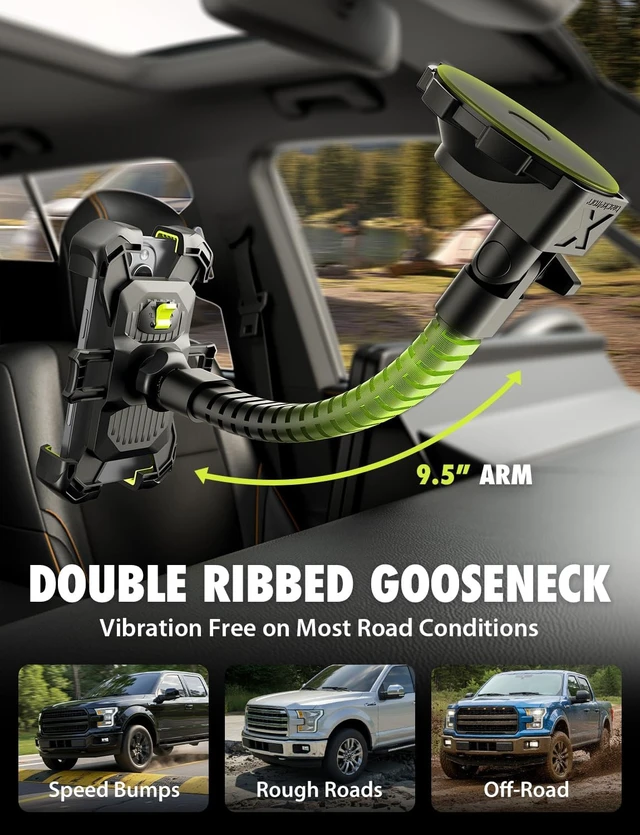 Alt view image 3 of 7 - X-Lock Heavy Duty Car Phone Holder Truck Dash Windshield Mount